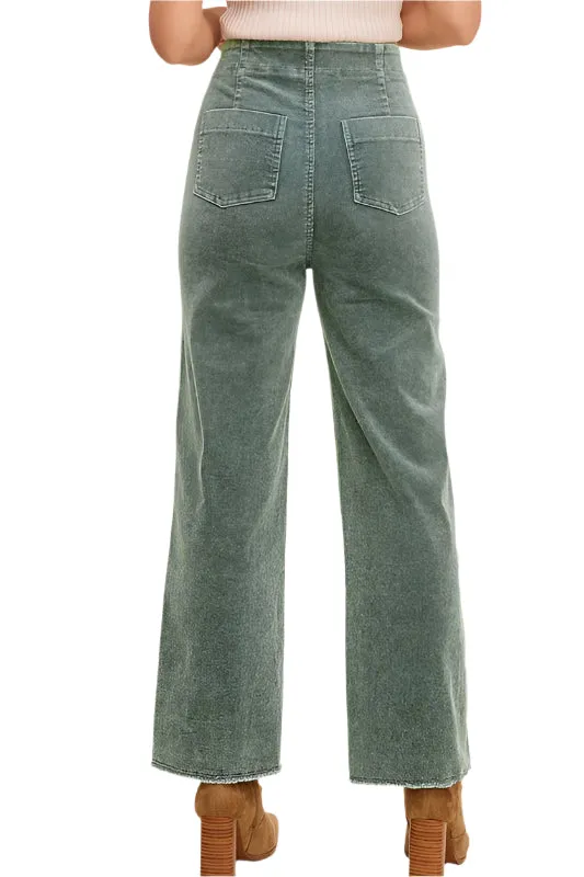 Size Small Brown Candice Mineral Washed Corduroy Pants