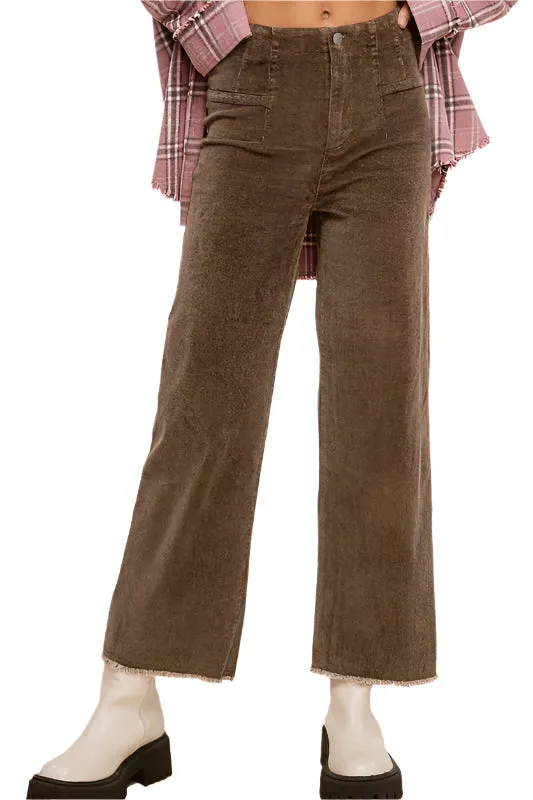 Size Small Brown Candice Mineral Washed Corduroy Pants
