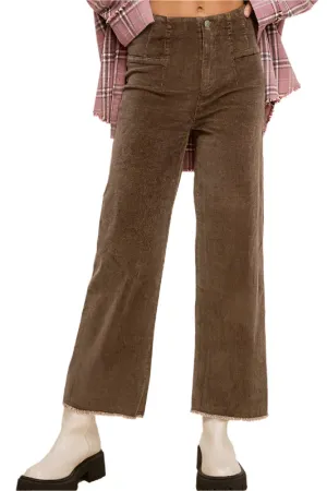 Size Small Brown Candice Mineral Washed Corduroy Pants