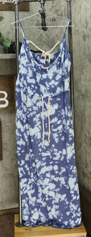 Skinnygirl Women's Printed Maxi Dress Ink Tie Dye Large