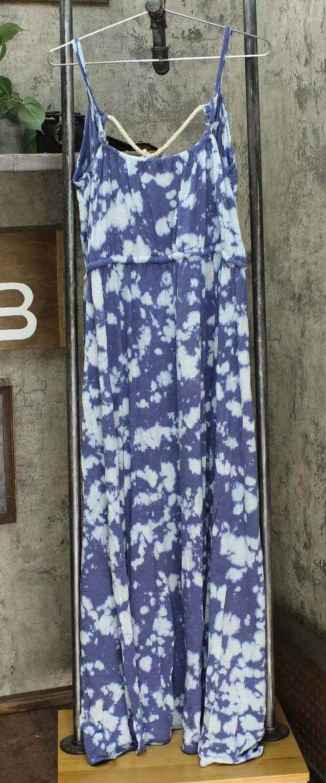 Skinnygirl Women's Printed Maxi Dress Ink Tie Dye Large