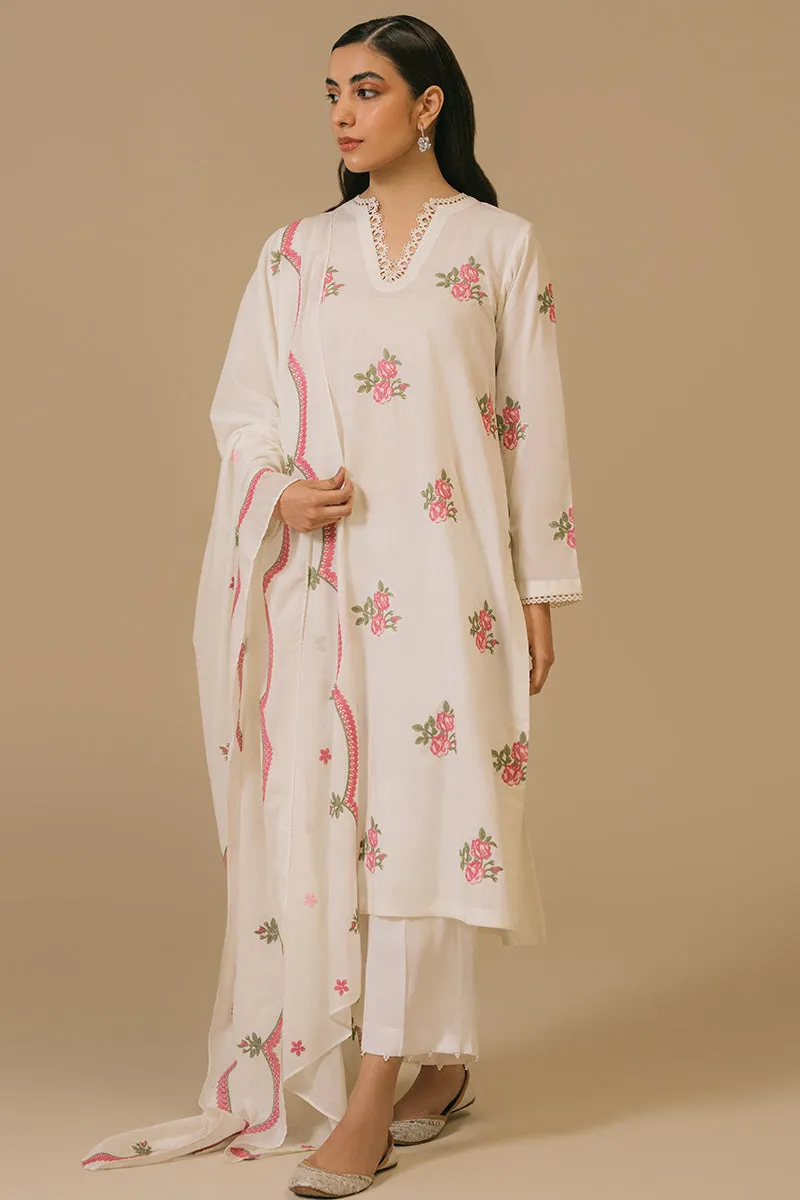 SKY BLOOM-2 PIECE (SHIRT & DUPATTA)