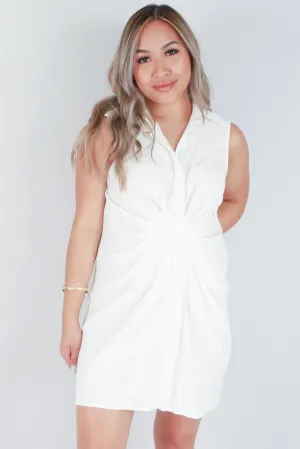 SLEEVELESS COLLARED DRESS
