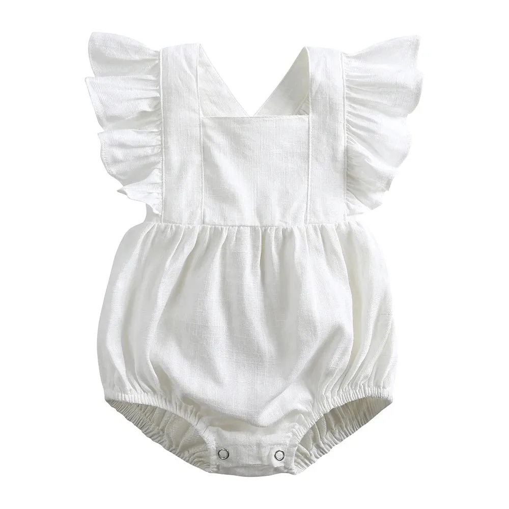 Sleeveless Ruffles Romper Strap for Newborns