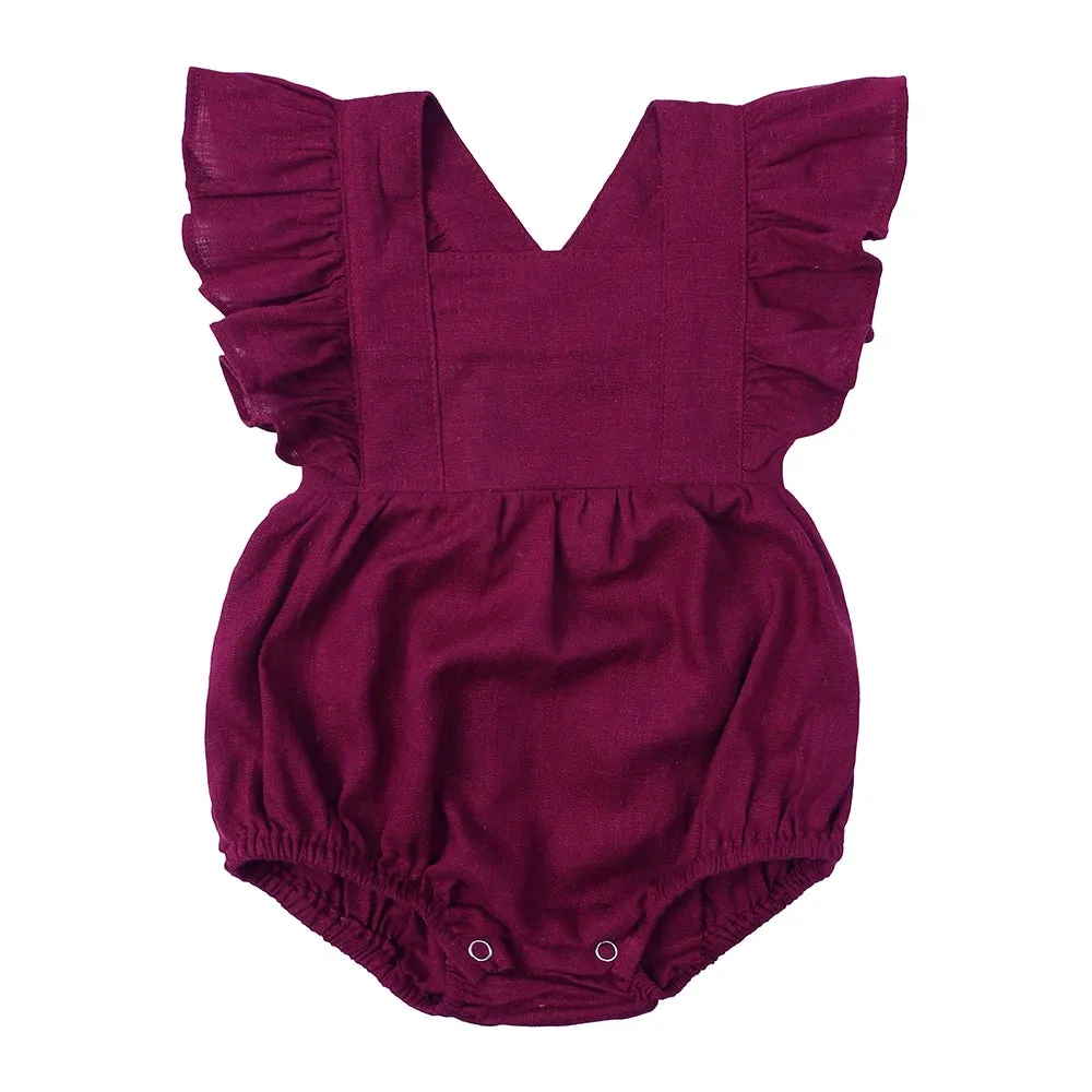 Sleeveless Ruffles Romper Strap for Newborns