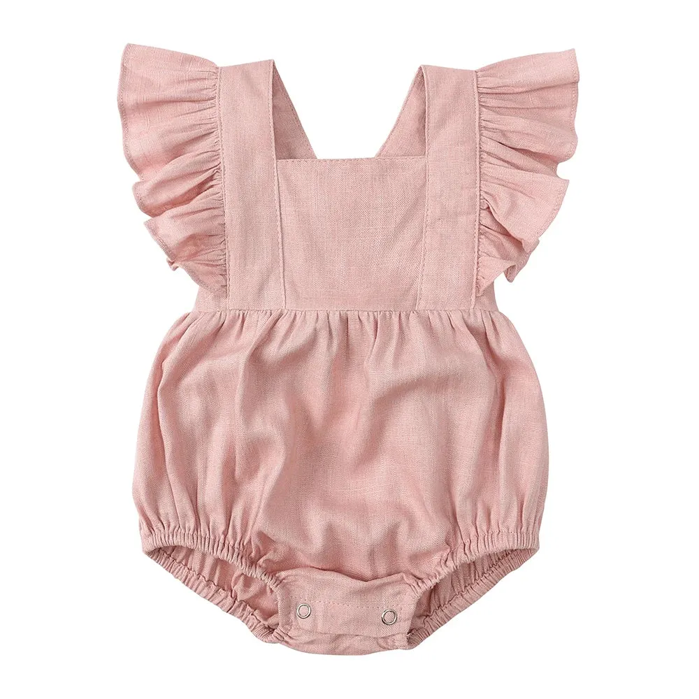 Sleeveless Ruffles Romper Strap for Newborns