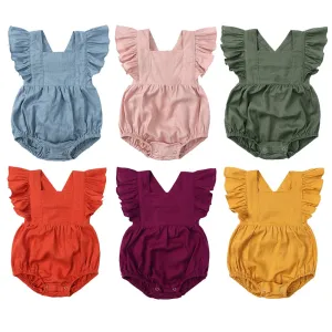 Sleeveless Ruffles Romper Strap for Newborns