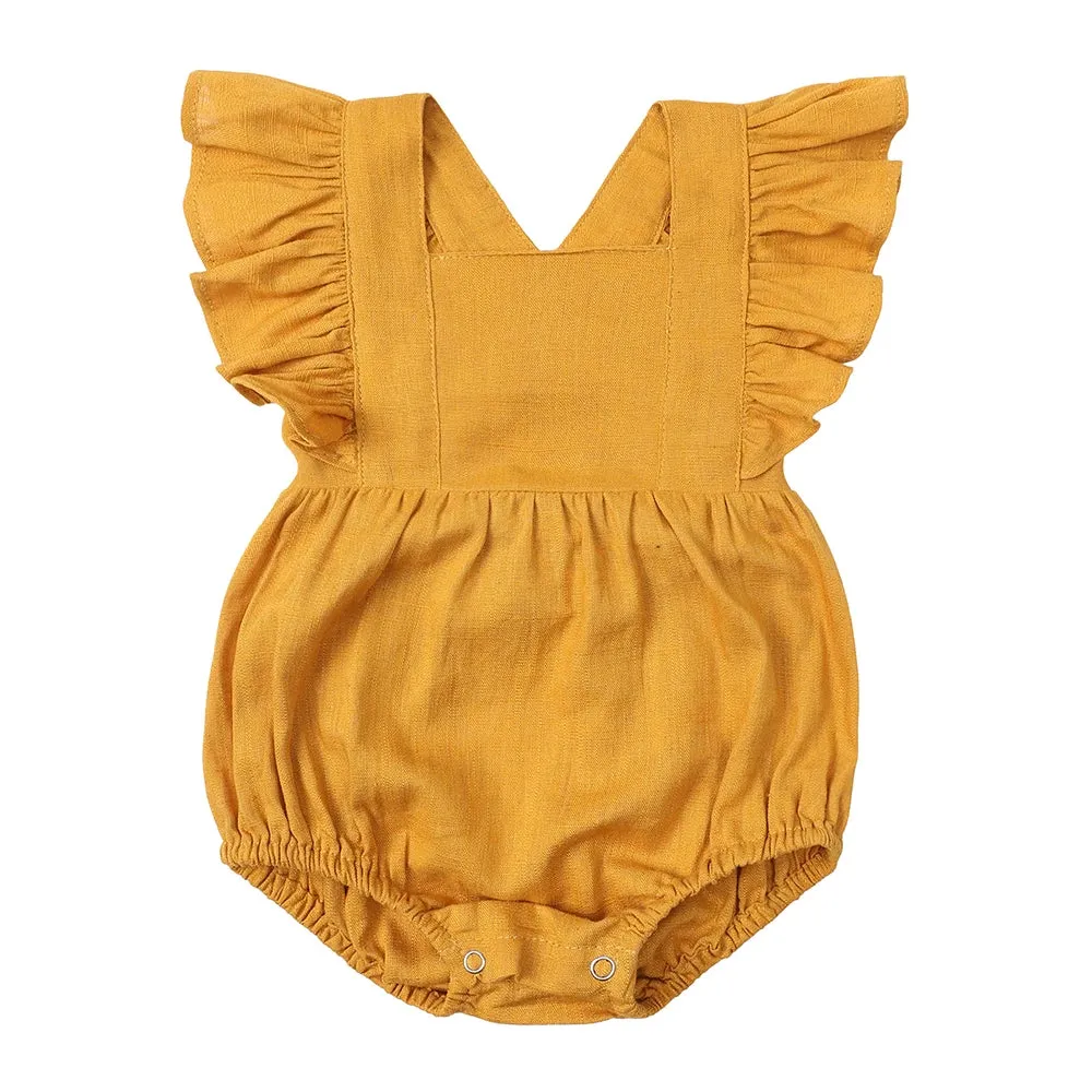 Sleeveless Ruffles Romper Strap for Newborns