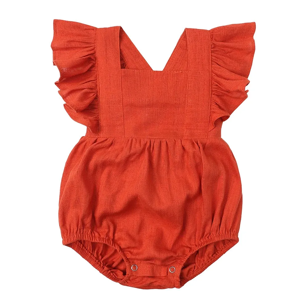 Sleeveless Ruffles Romper Strap for Newborns