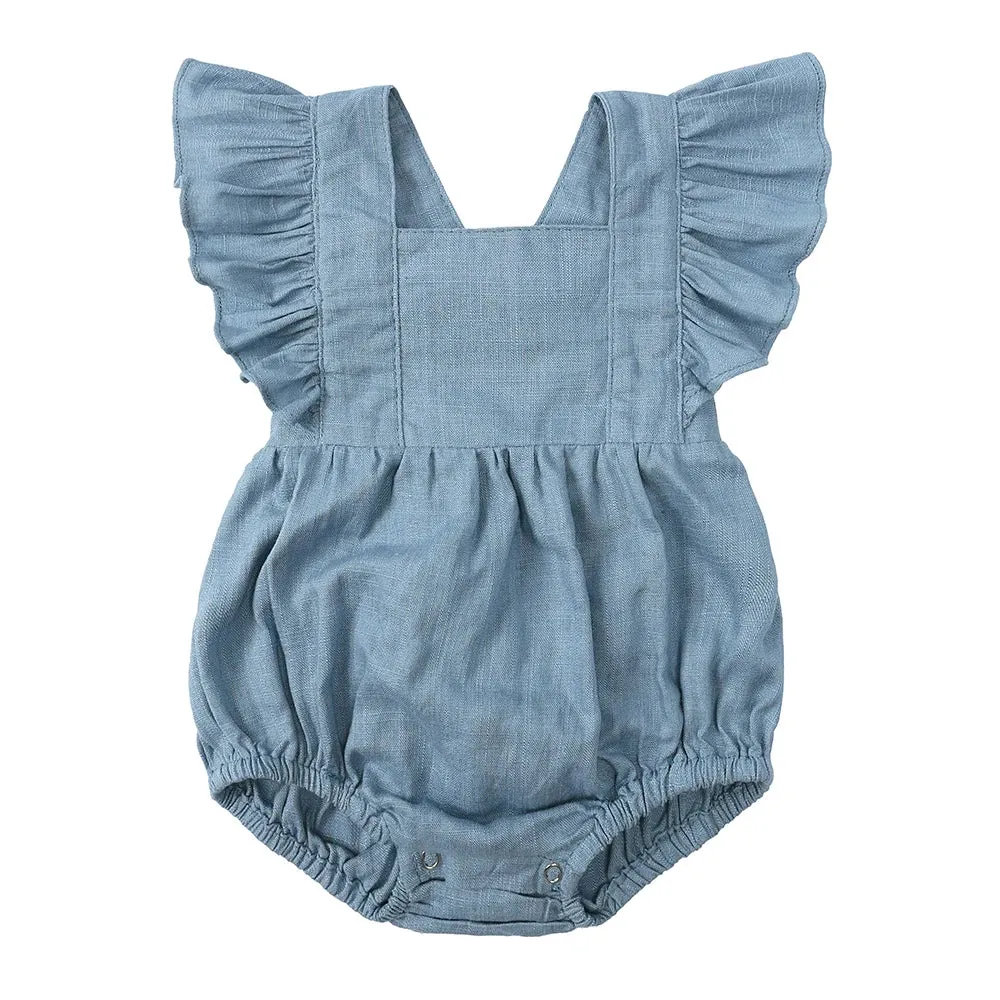Sleeveless Ruffles Romper Strap for Newborns