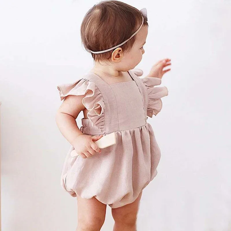 Sleeveless Ruffles Romper Strap for Newborns