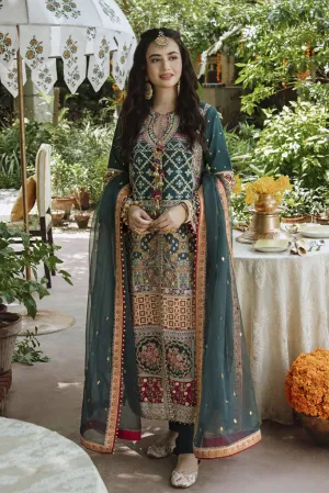 SM-05 | Qalamkar Shadmani Luxury Formals Collection 2021 | Unstitched Embroidered Organza Suits