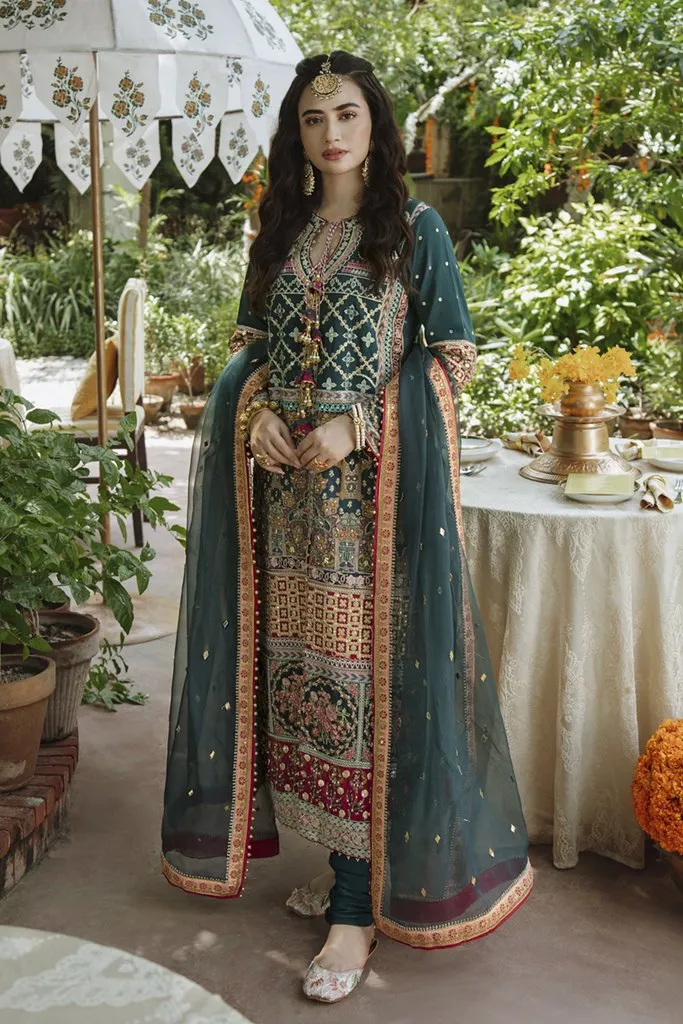 SM-05 | Qalamkar Shadmani Luxury Formals Collection 2021 | Unstitched Embroidered Organza Suits