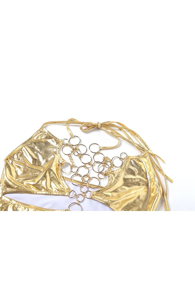 SM0461 Gold Chains Swimsuit
