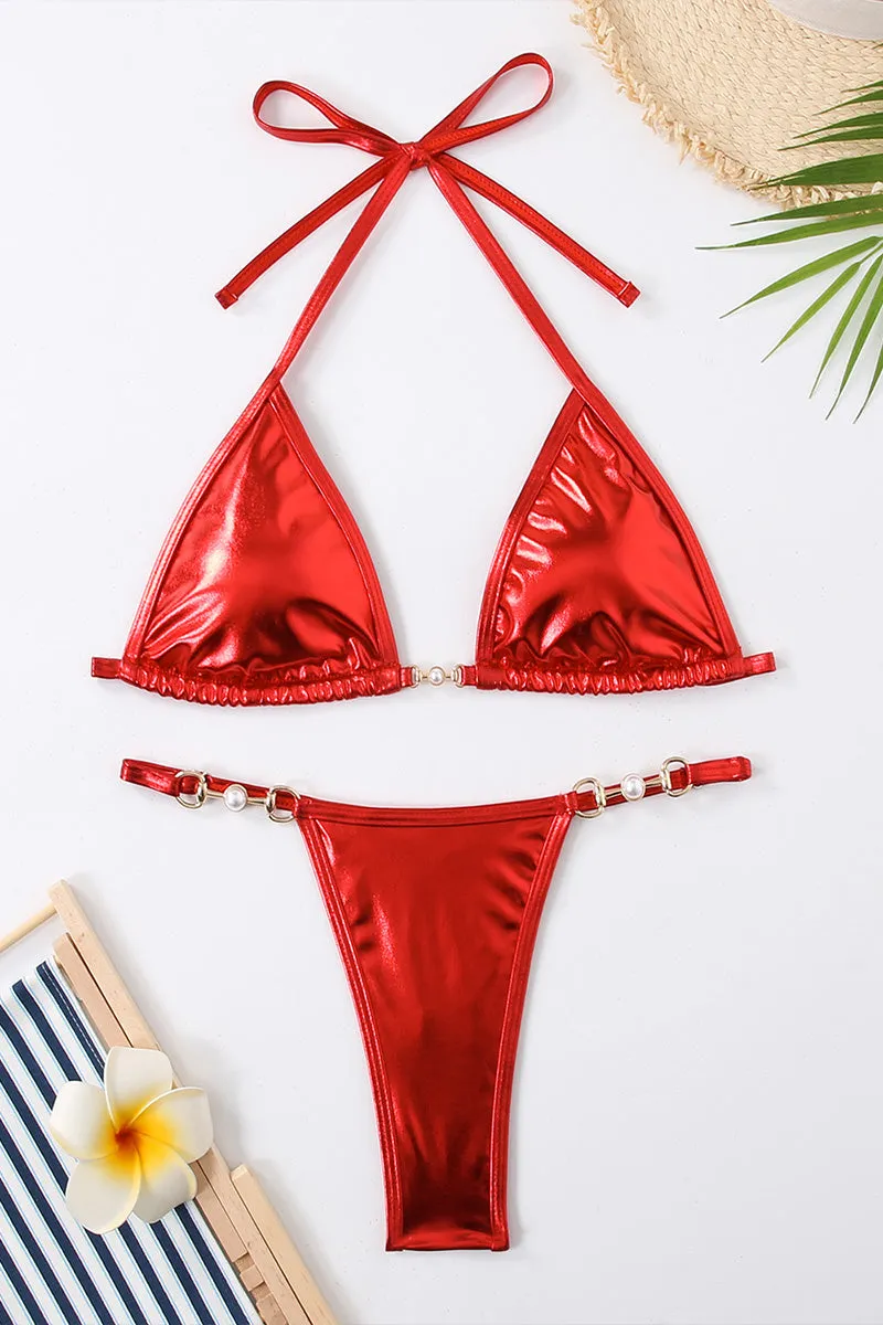 SM0470 Metallic Bikini Set