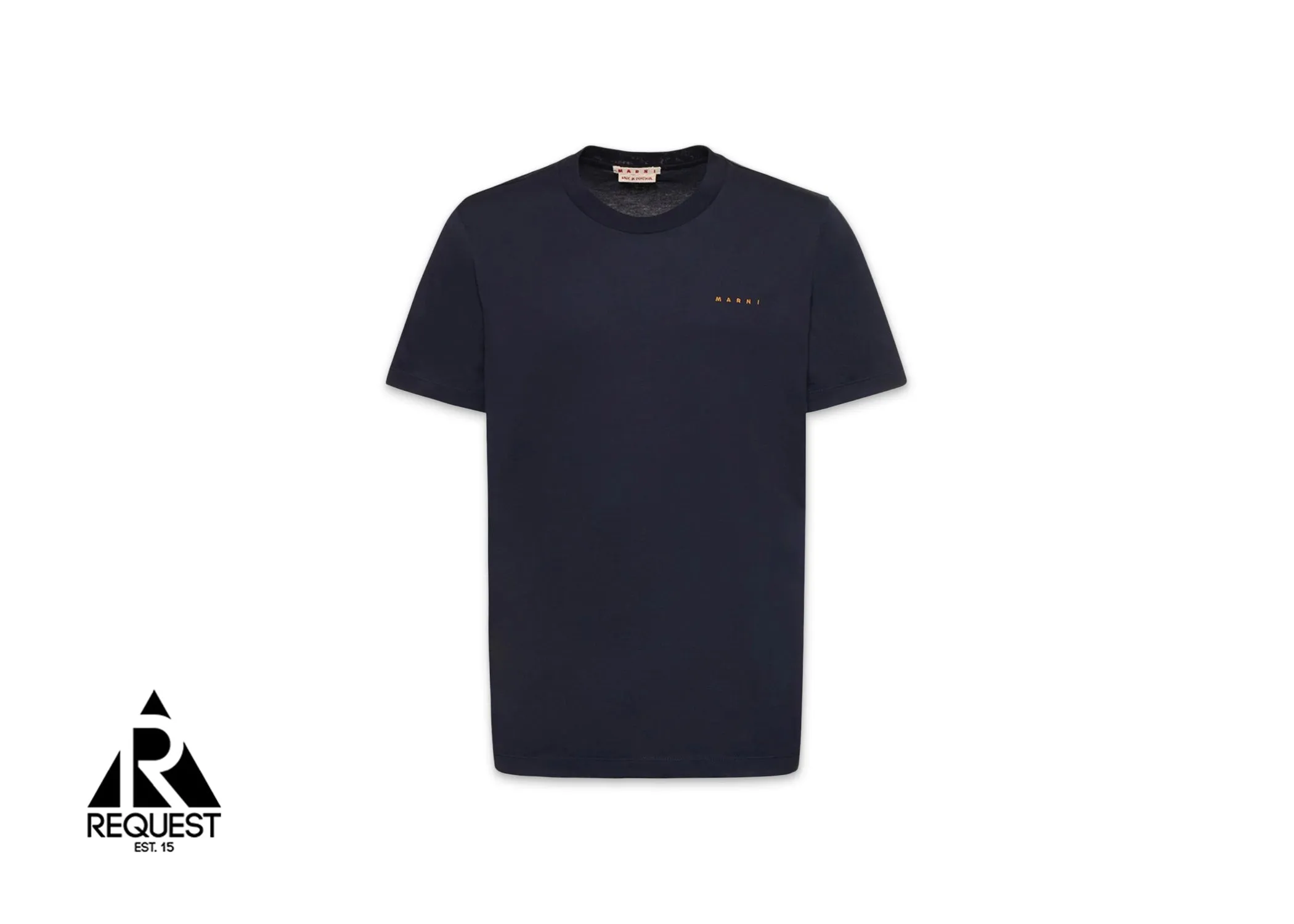 Small Embroidered Logo Tee "Navy Yellow"