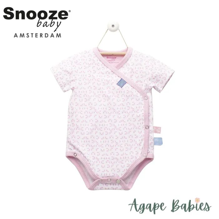Snoozebaby Romper ss Mosaic Powder Pink wrap - 4 Sizes
