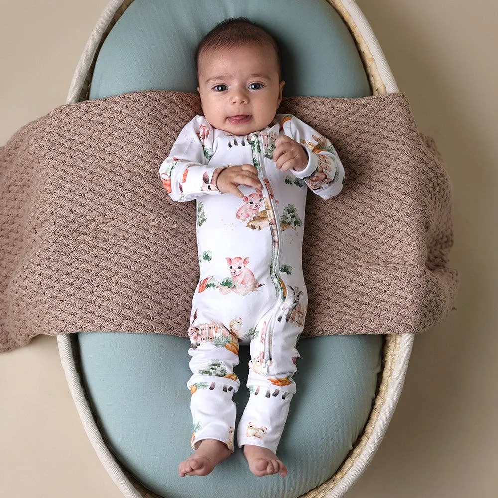 Snuggle Hunny - Farm Organic Snugglesuit Convertible Romper