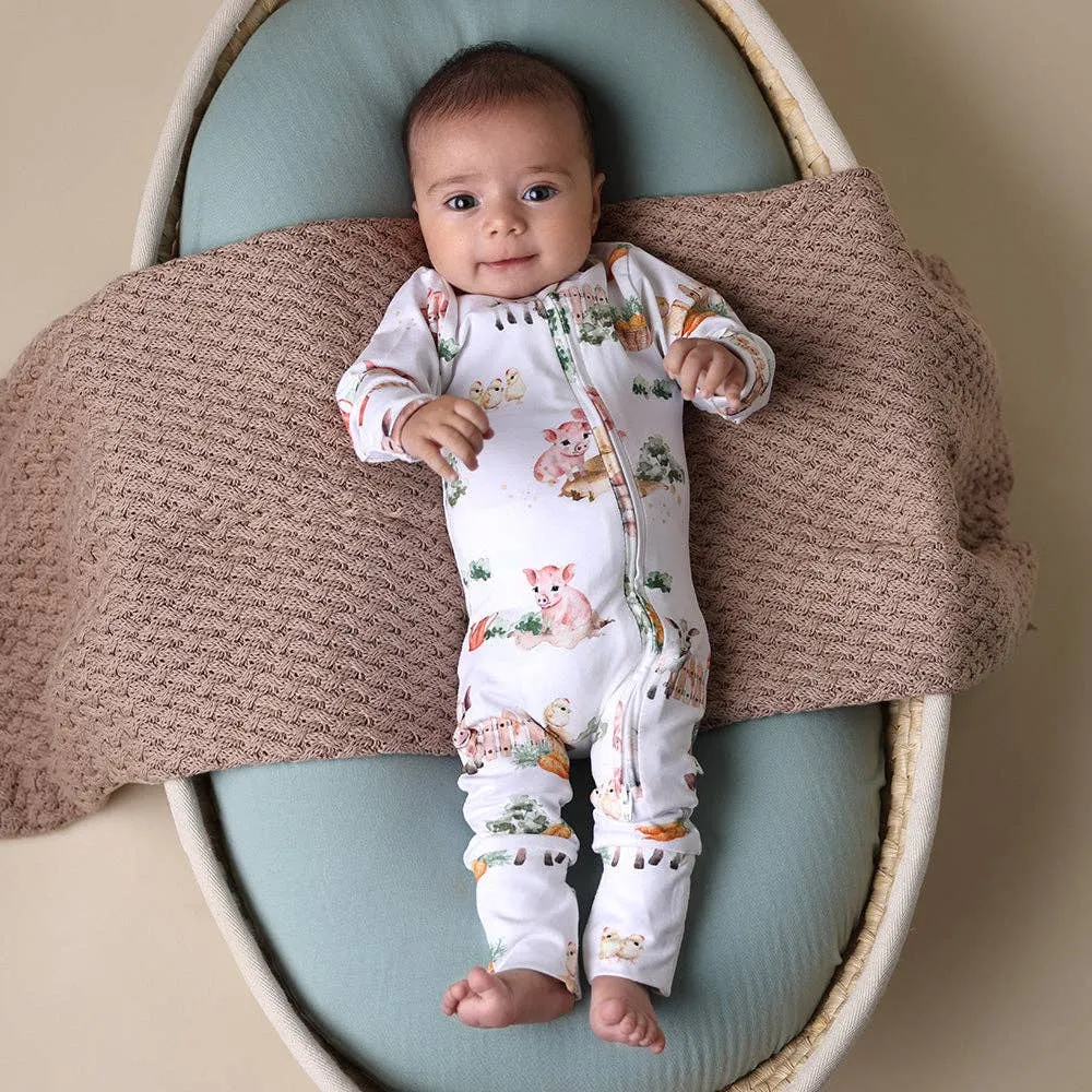 Snuggle Hunny - Farm Organic Snugglesuit Convertible Romper