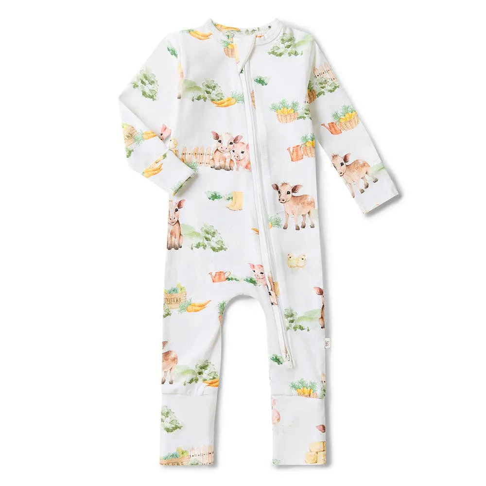 Snuggle Hunny - Farm Organic Snugglesuit Convertible Romper