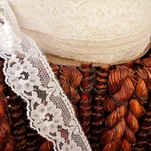 Soft Cream Scallop Floral Lace Trim 1¾" wide