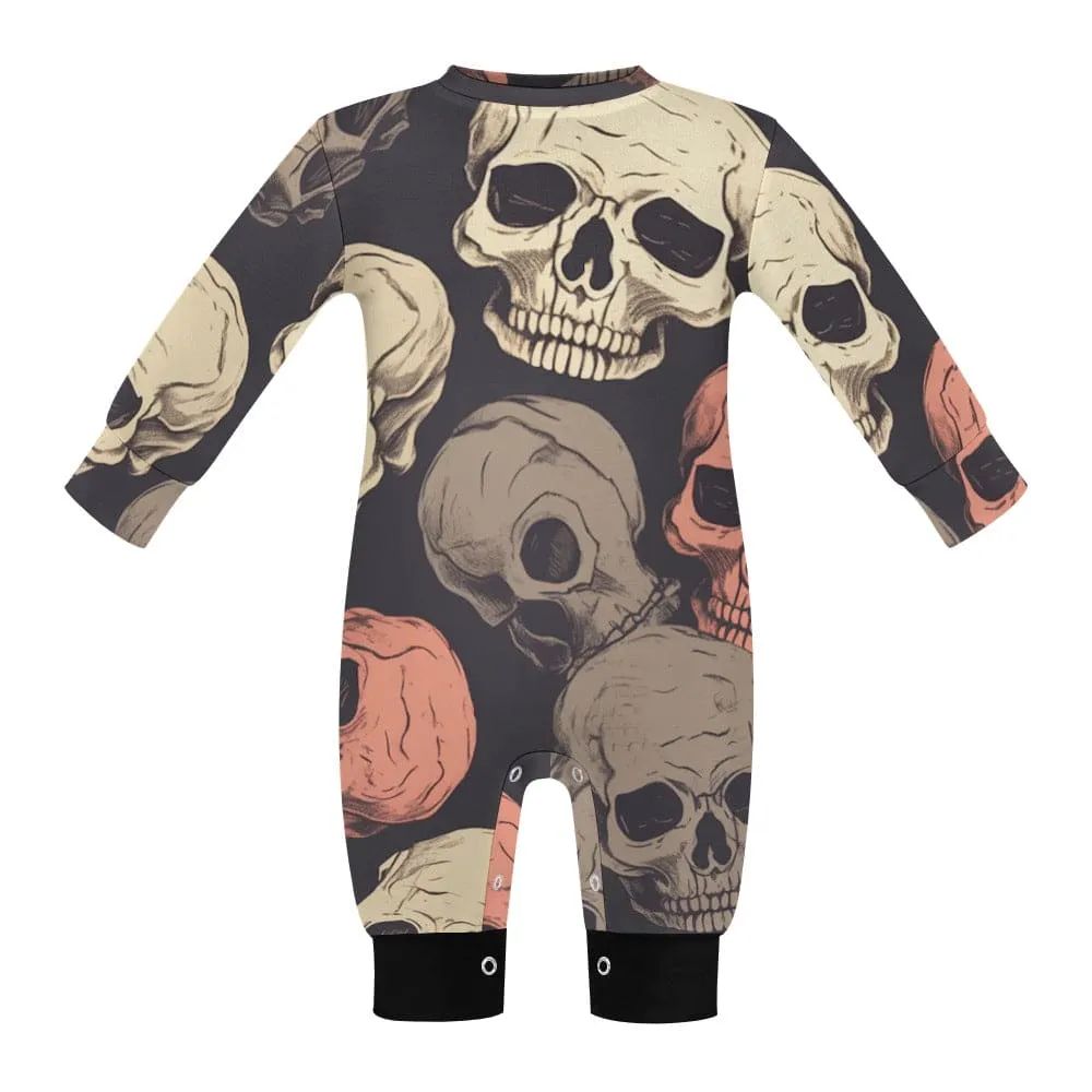Soft Skulls 👶💀👣 Long Sleeve Baby Romper