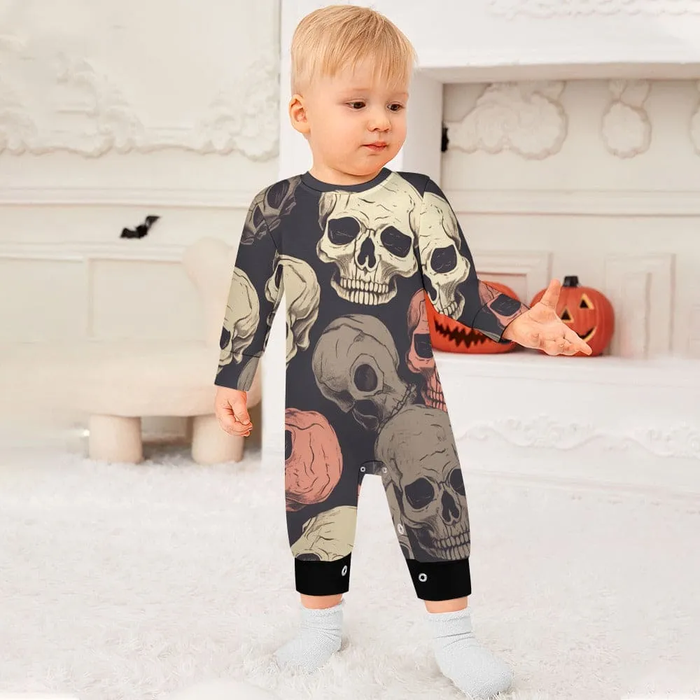 Soft Skulls 👶💀👣 Long Sleeve Baby Romper