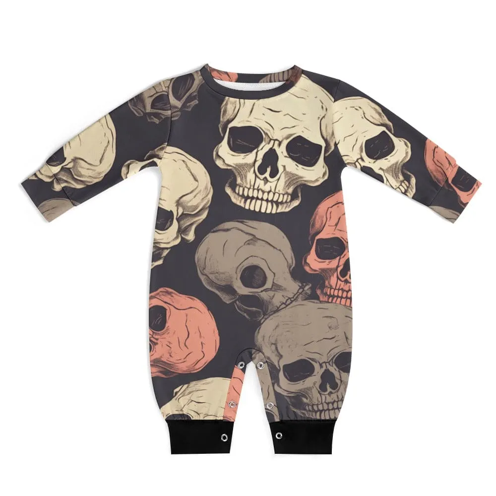 Soft Skulls 👶💀👣 Long Sleeve Baby Romper