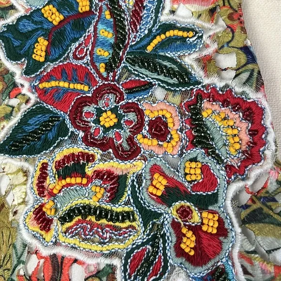 Soft Surroundings Ariege Floral Lace Embroidered Jacket