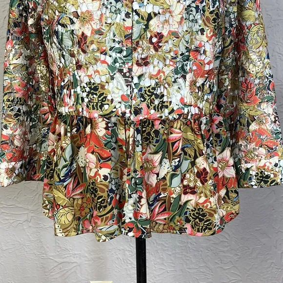 Soft Surroundings Ariege Floral Lace Embroidered Jacket