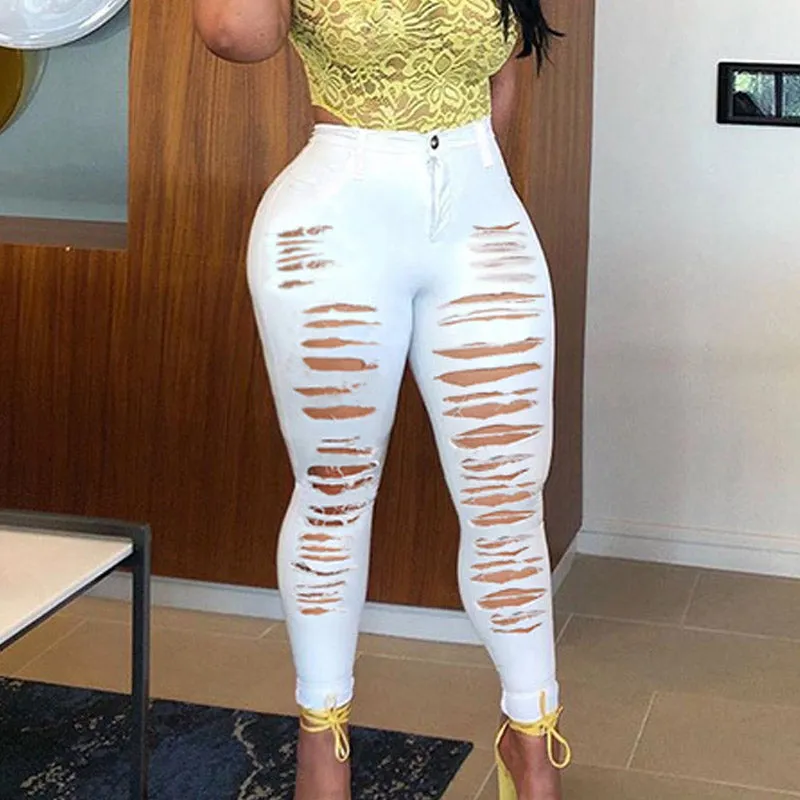Solid Cut Out Skinny Pants