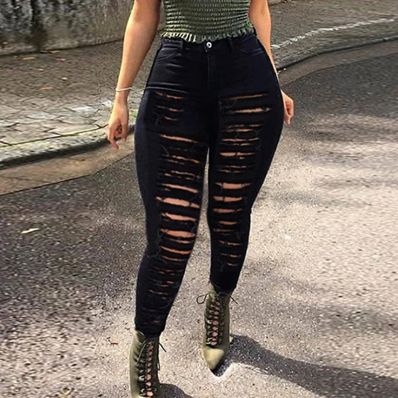 Solid Cut Out Skinny Pants