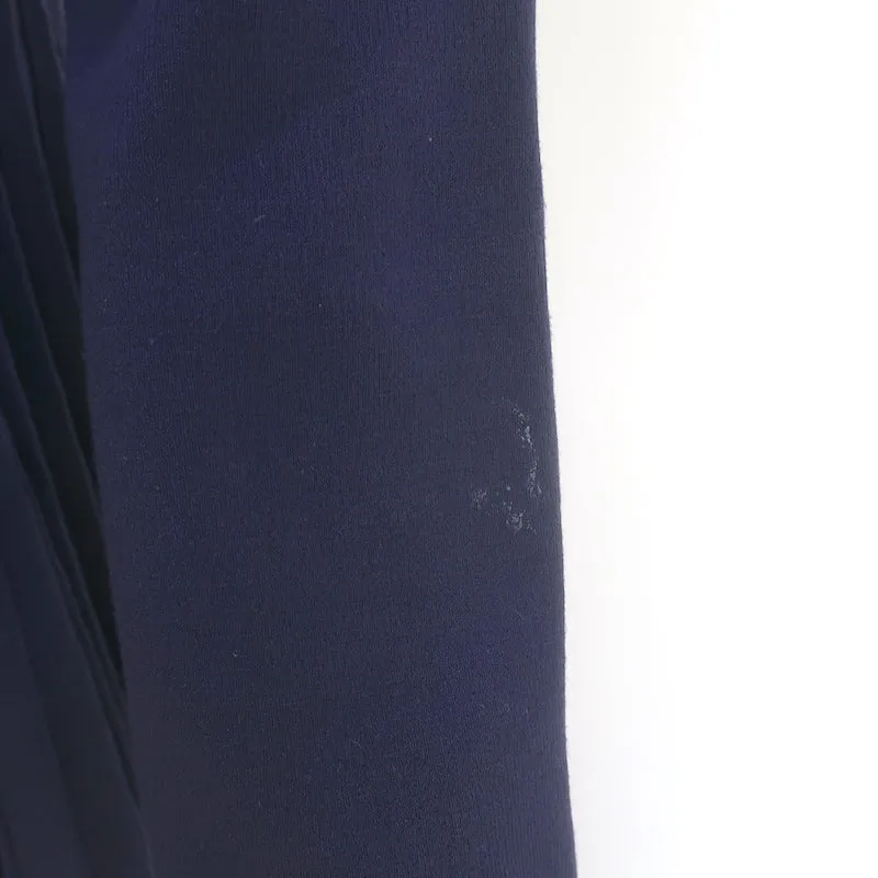 Sportmax Pleated Peplum Sweater Navy Stretch Knit Size Medium