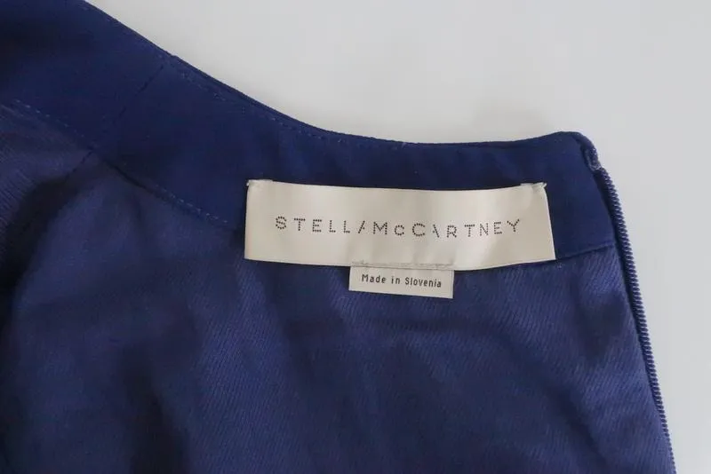 Stella McCartney Sleeveless Peplum Top Royal Blue Embroidered Crepe Size 38