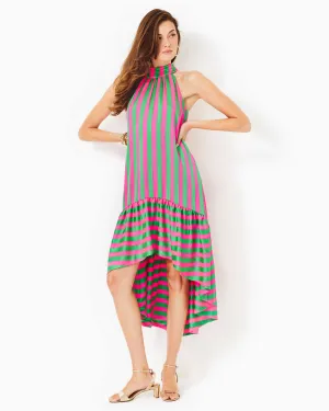 Steph Hi-Low Midi Dress (Roxie Pink x Spearmint)