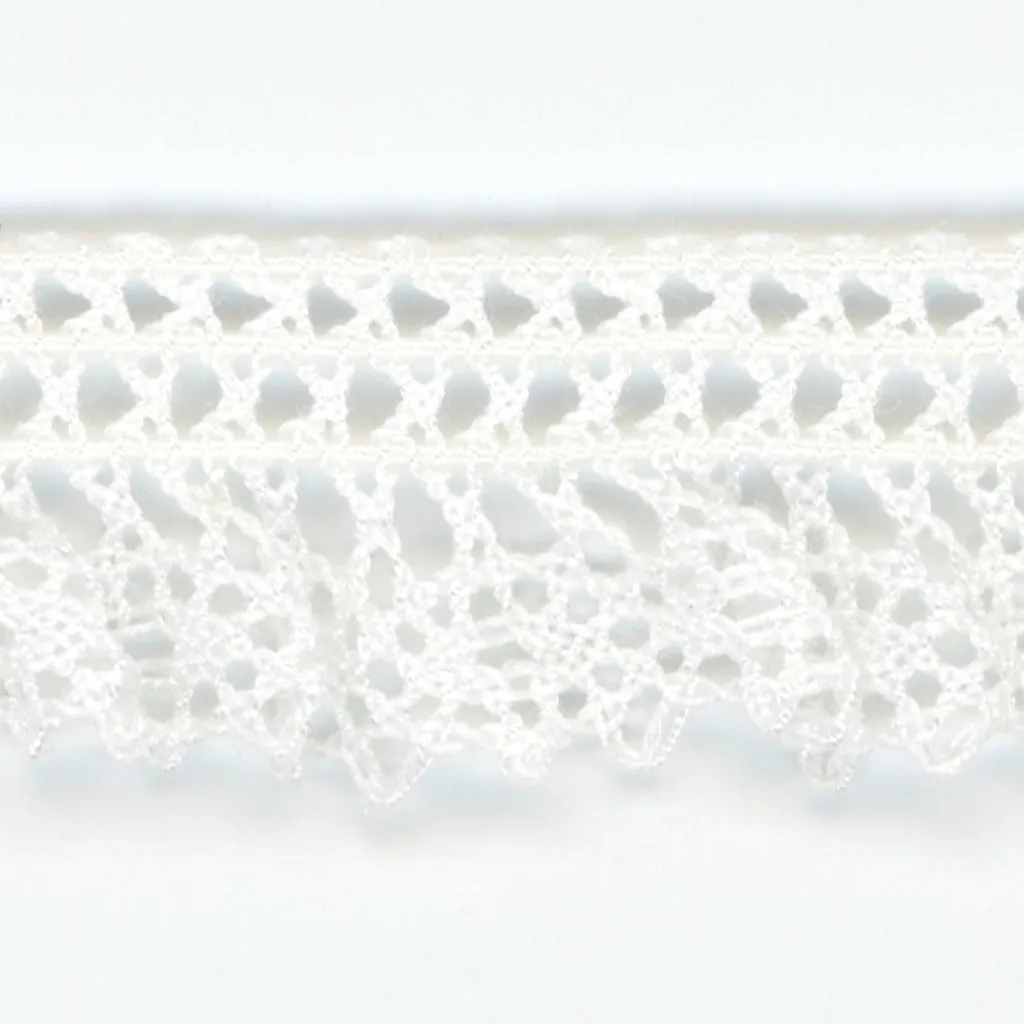 Stretch Torchon Lace #01 White