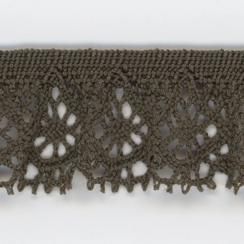 Stretch Torchon Lace #102 Carbon Gray