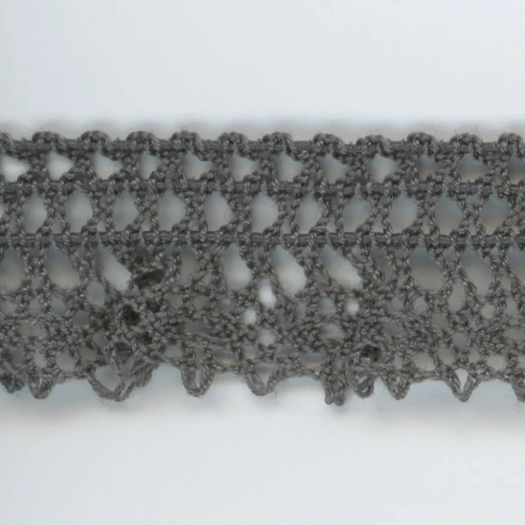 Stretch Torchon Lace #159 Medium Gray