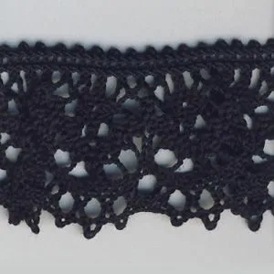 Stretch Torchon Lace #50 Black