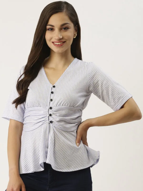 Striped Peplum Top