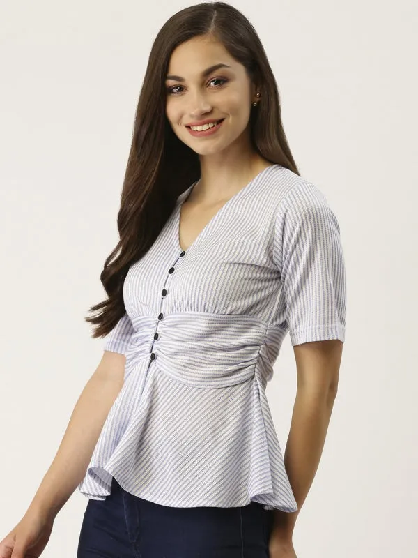 Striped Peplum Top