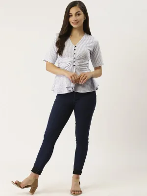 Striped Peplum Top