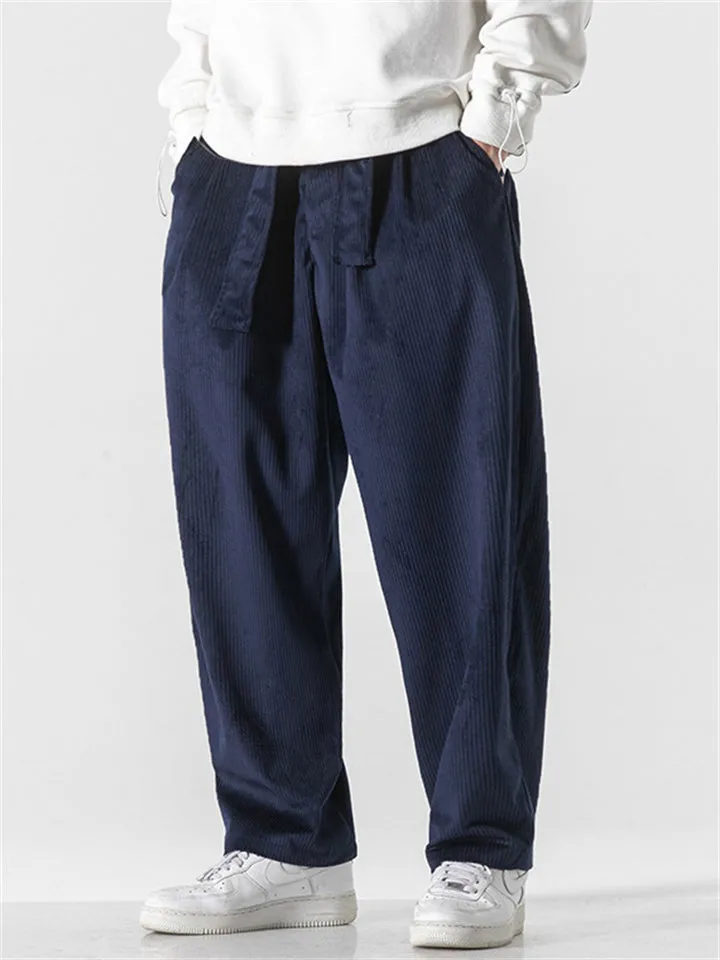 Stylish Causal Straight Leg Corduroy Pants for Men