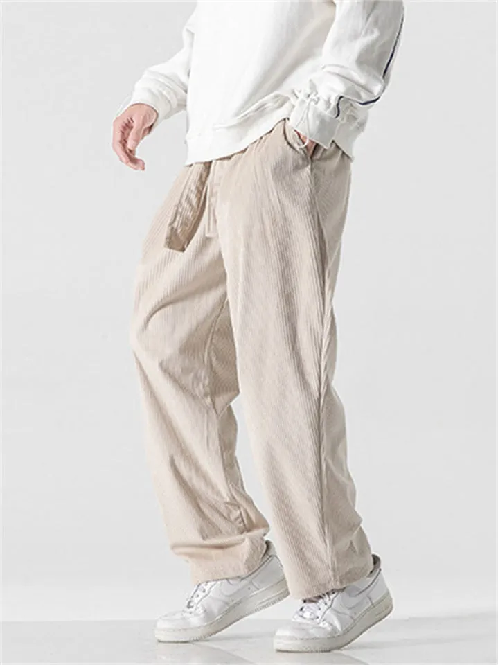 Stylish Causal Straight Leg Corduroy Pants for Men