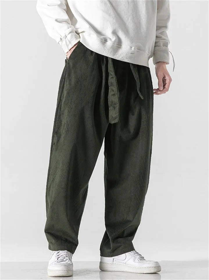 Stylish Causal Straight Leg Corduroy Pants for Men