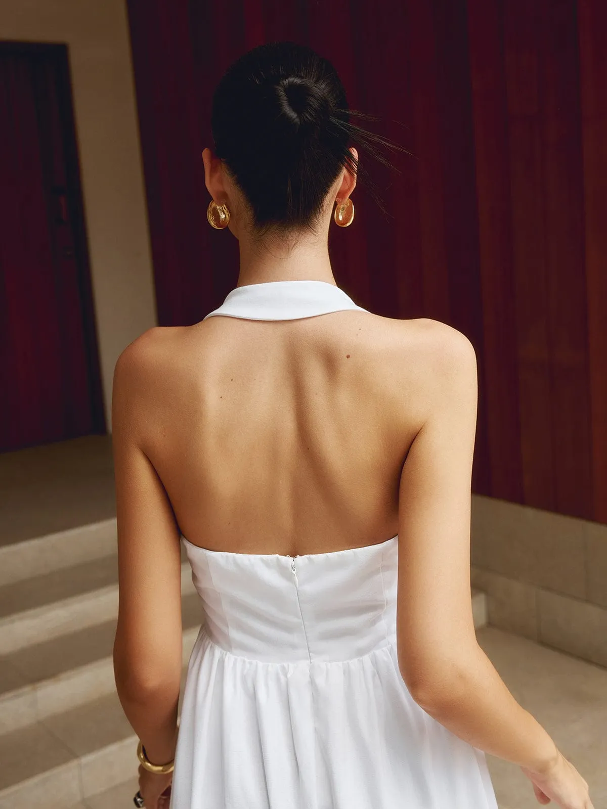 SummerBreeze™ | Women's Halter Maxi Dress | Flowing Sleeveless Design, Lightweight Fabric for Warm Weather
