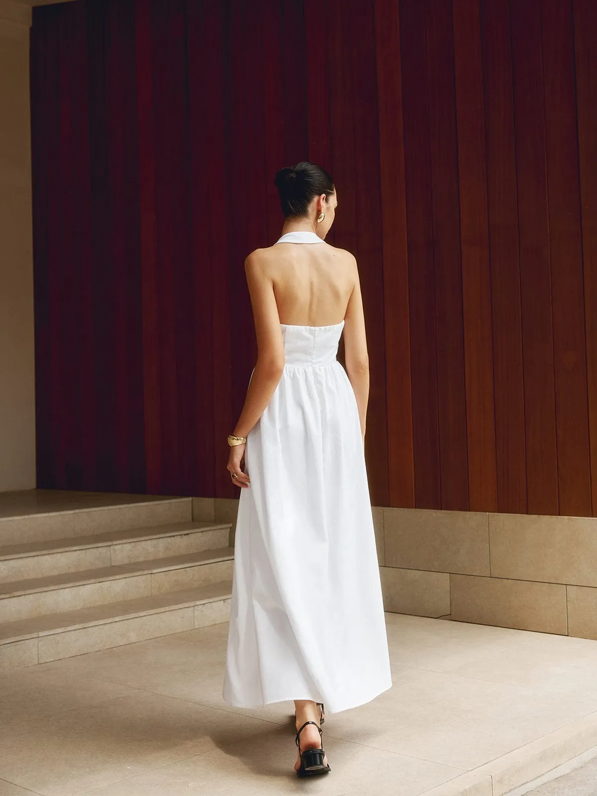 SummerBreeze™ | Women's Halter Maxi Dress | Flowing Sleeveless Design, Lightweight Fabric for Warm Weather