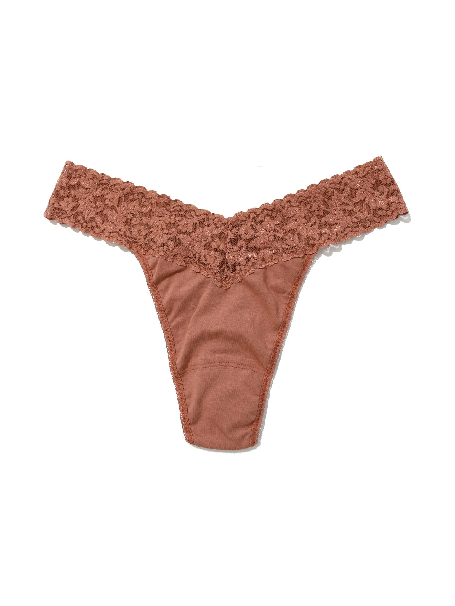 Supima® Cotton Original Rise Thong Spiced Latte Brown Sale