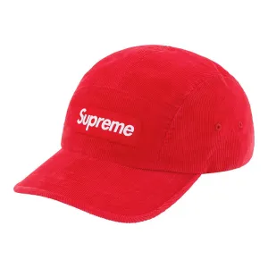 Supreme Fine Wale Corduroy Camp Cap- Red