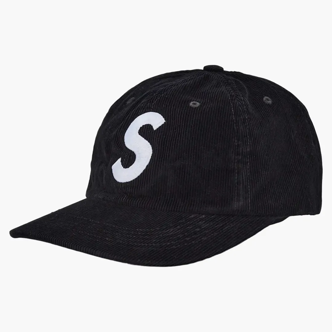 Supreme Fine Wale Corduroy S Logo 6-panel Black